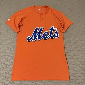 New York Mets MLB Majestic Button Shirt M Men’s